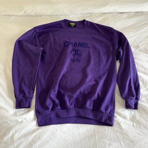 CHANEL | Sweaters | Vintage 8s Chanel Purple Sweatshirt | Poshmark